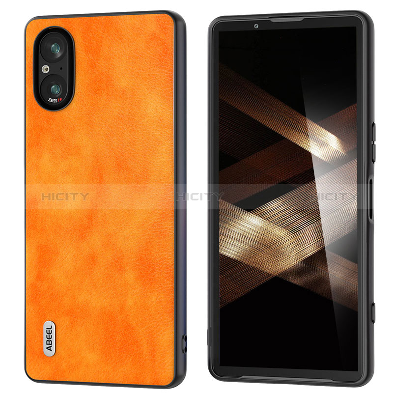 Handyhülle Hülle Luxus Leder Schutzhülle B01H für Sony Xperia 5 V Orange Plus