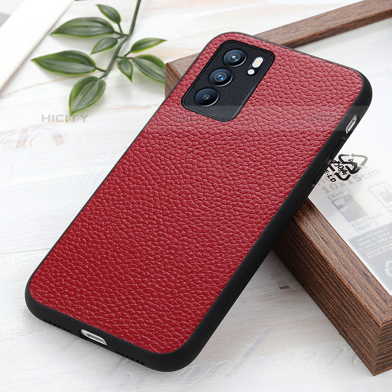 Handyhülle Hülle Luxus Leder Schutzhülle B02H für Oppo Reno6 5G Rot Plus