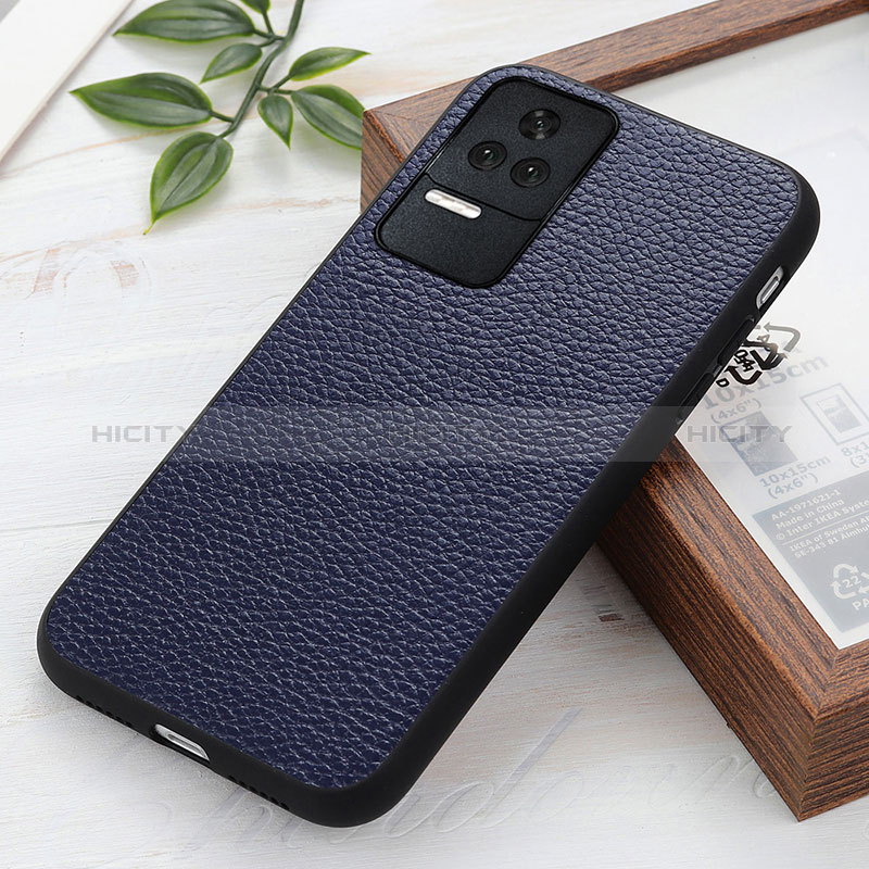 Handyhülle Hülle Luxus Leder Schutzhülle B02H für Xiaomi Poco F4 5G Blau Plus