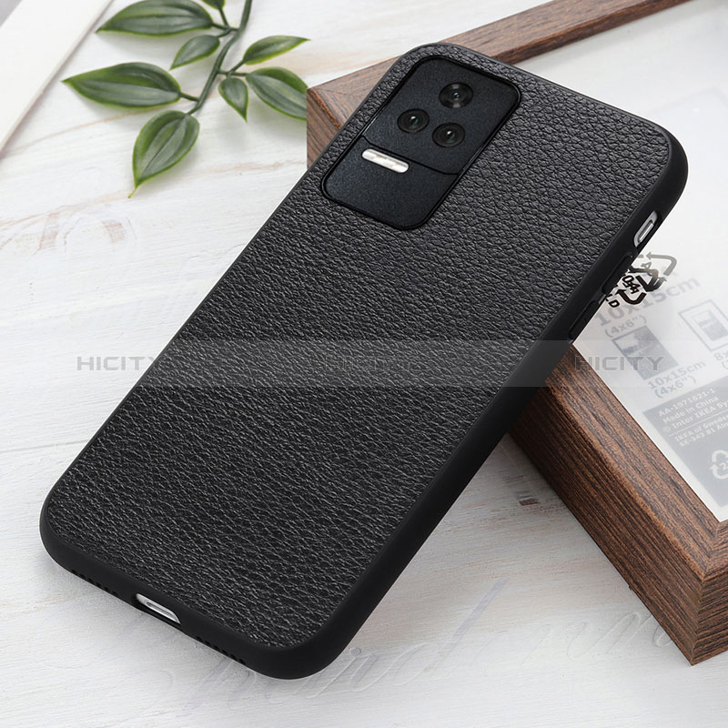 Handyhülle Hülle Luxus Leder Schutzhülle B02H für Xiaomi Poco F4 5G Schwarz