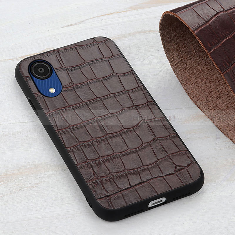 Handyhülle Hülle Luxus Leder Schutzhülle B04H für Samsung Galaxy A03 Core Braun