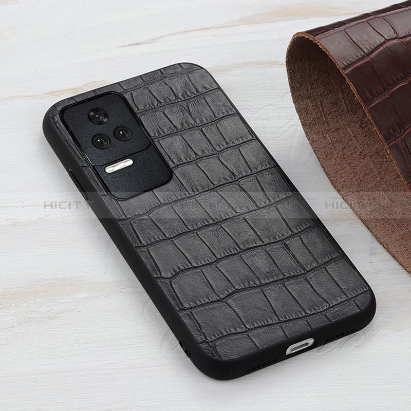 Handyhülle Hülle Luxus Leder Schutzhülle B04H für Xiaomi Poco F4 5G Schwarz Plus