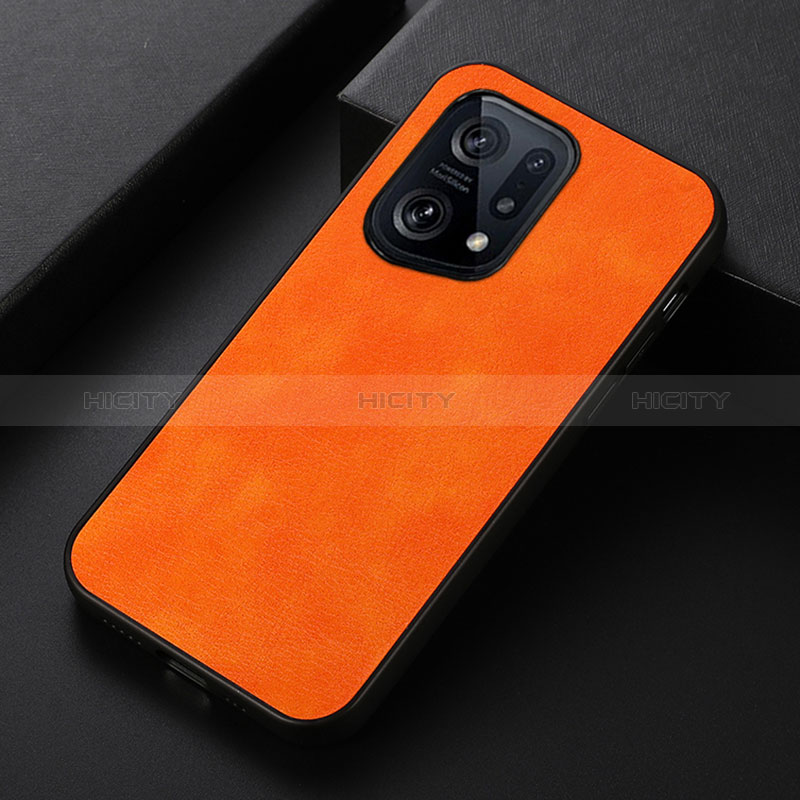 Handyhülle Hülle Luxus Leder Schutzhülle B06H für Oppo Find X5 5G Orange Plus