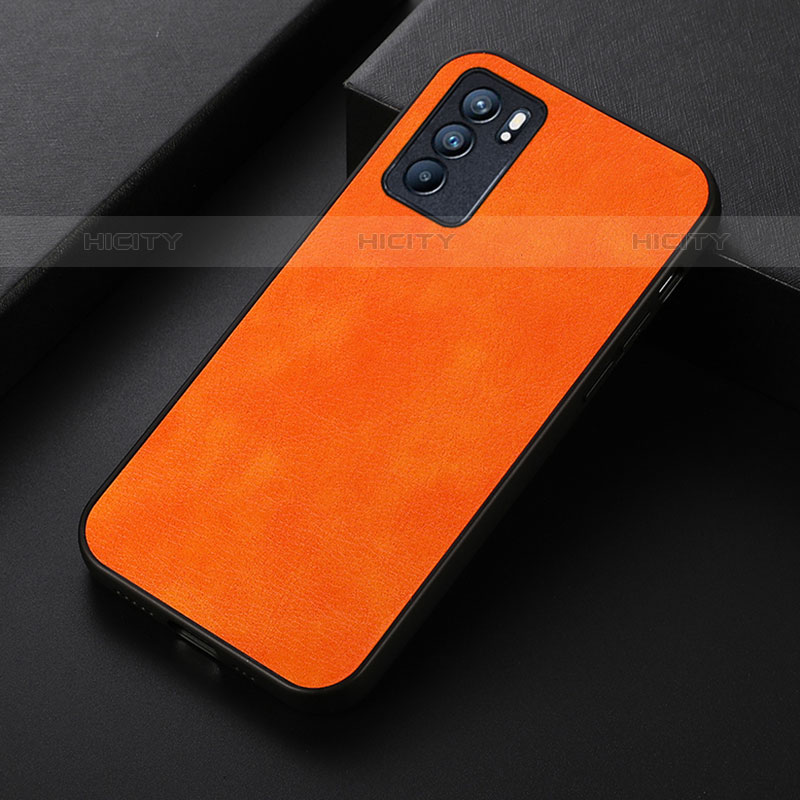 Handyhülle Hülle Luxus Leder Schutzhülle B06H für Oppo Reno6 5G Orange