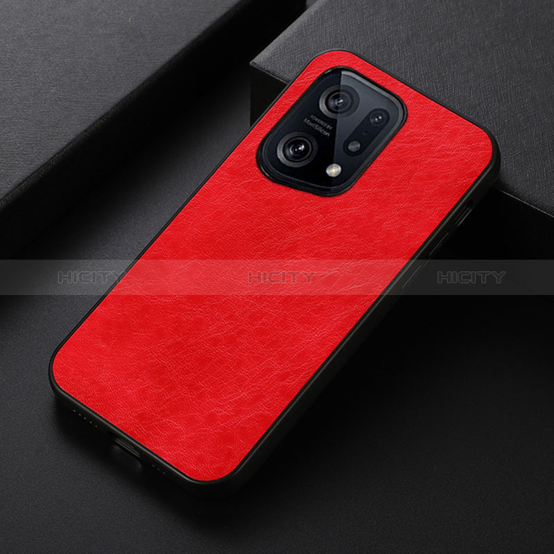 Handyhülle Hülle Luxus Leder Schutzhülle B07H für Oppo Find X5 5G Rot