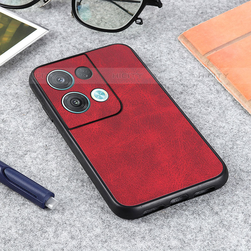 Handyhülle Hülle Luxus Leder Schutzhülle B08H für Oppo Reno8 5G Rot