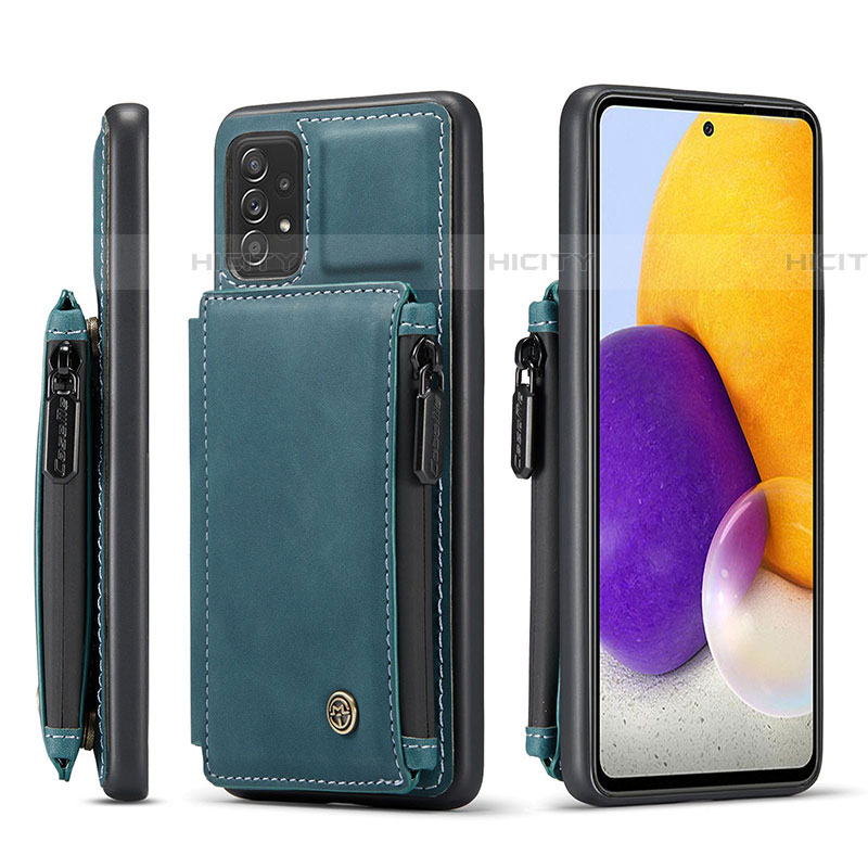 Handyhülle Hülle Luxus Leder Schutzhülle C01S für Samsung Galaxy A72 4G Blau Plus