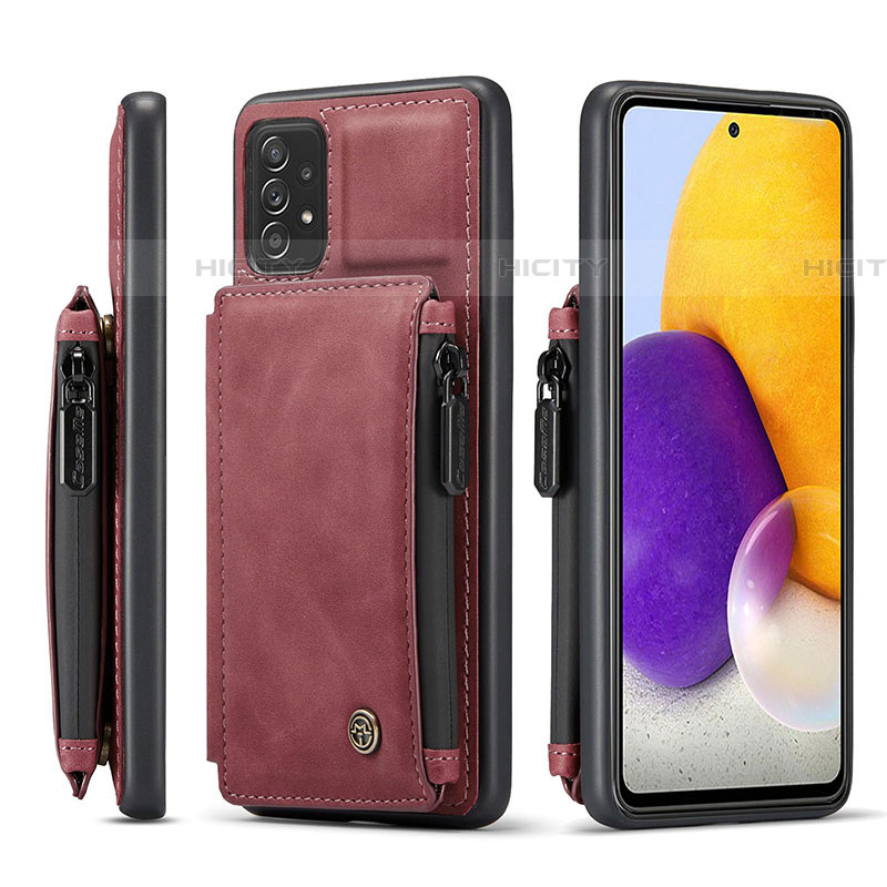 Handyhülle Hülle Luxus Leder Schutzhülle C01S für Samsung Galaxy A72 4G Rot