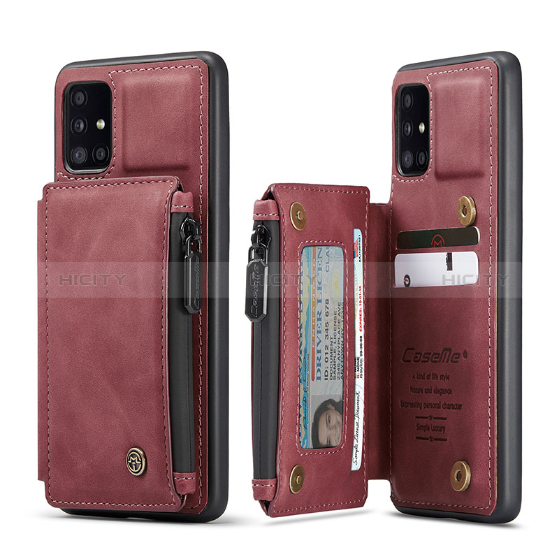 Handyhülle Hülle Luxus Leder Schutzhülle C01S für Samsung Galaxy M40S Rot