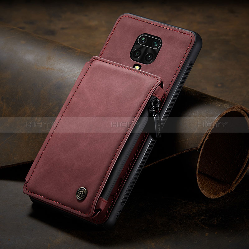 Handyhülle Hülle Luxus Leder Schutzhülle C02S für Xiaomi Redmi Note 9 Pro Rot