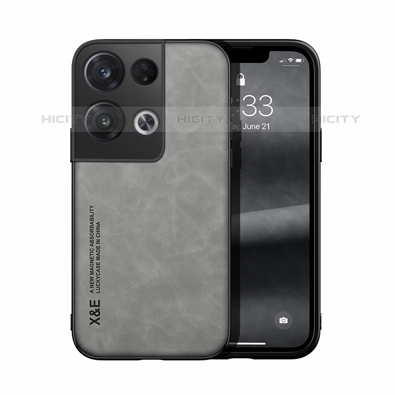 Handyhülle Hülle Luxus Leder Schutzhülle DY1 für Oppo Reno8 Pro+ Plus 5G Grau