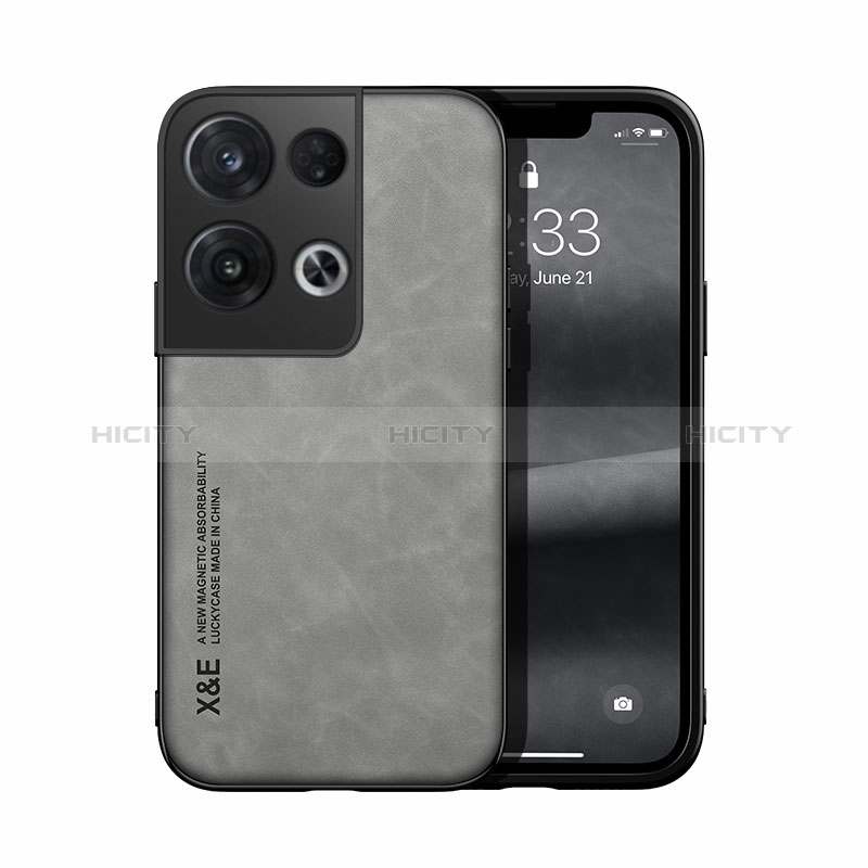 Handyhülle Hülle Luxus Leder Schutzhülle DY1 für Oppo Reno9 Pro+ Plus 5G Grau