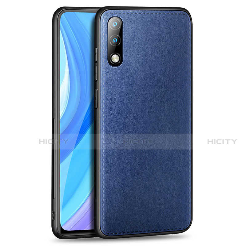 Handyhülle Hülle Luxus Leder Schutzhülle für Huawei Enjoy 10 Blau Plus