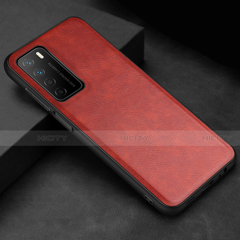 Handyhülle Hülle Luxus Leder Schutzhülle für Huawei Honor Play4 5G Rot