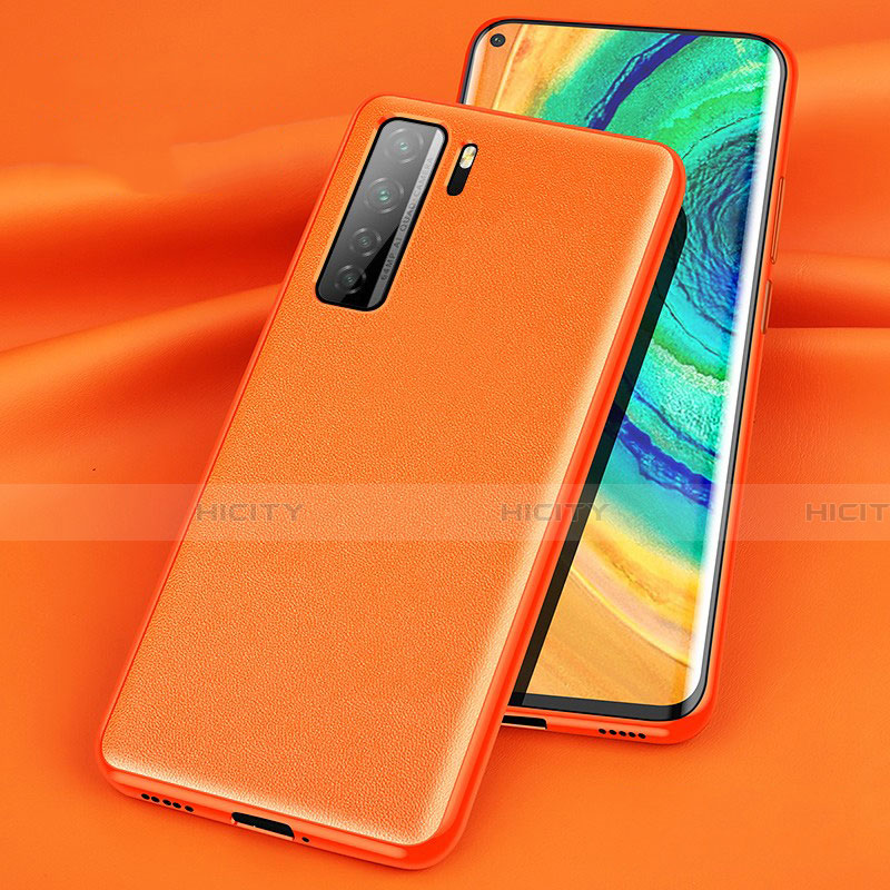 Handyhülle Hülle Luxus Leder Schutzhülle für Huawei P40 Lite 5G Orange Plus