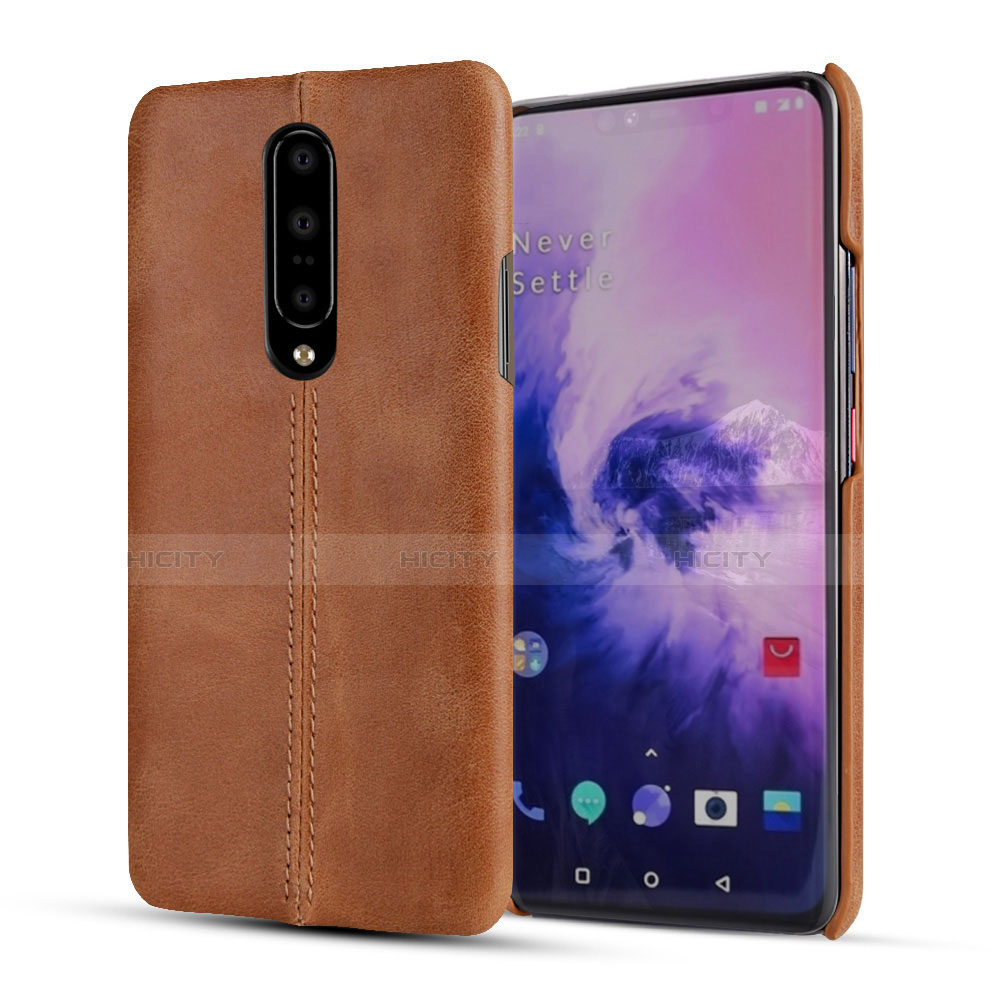 Handyhülle Hülle Luxus Leder Schutzhülle für OnePlus 7 Pro Orange