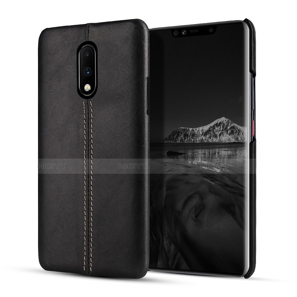 Handyhülle Hülle Luxus Leder Schutzhülle für OnePlus 7 Schwarz