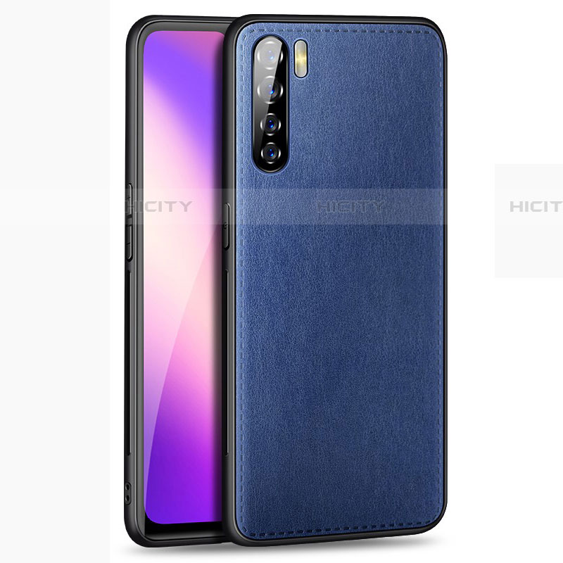 Handyhülle Hülle Luxus Leder Schutzhülle für Oppo A91 Blau