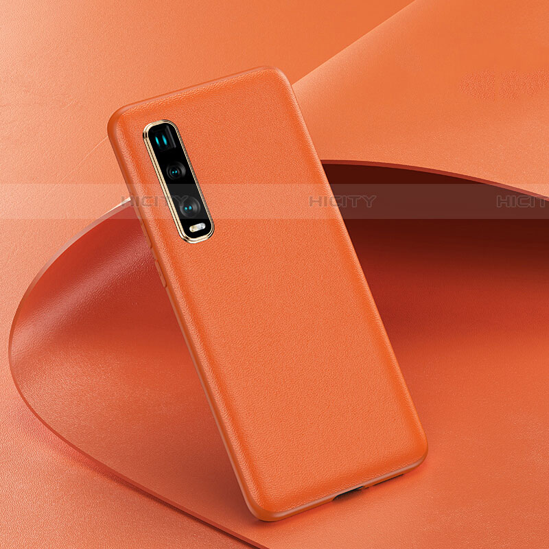 Handyhülle Hülle Luxus Leder Schutzhülle für Oppo Find X2 Pro Orange