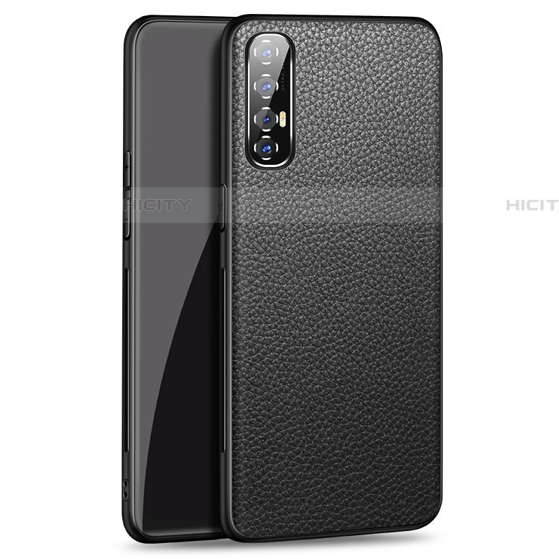 Handyhülle Hülle Luxus Leder Schutzhülle für Oppo Reno3 Pro Schwarz Plus