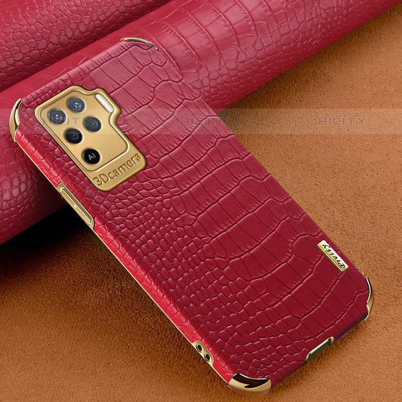 Handyhülle Hülle Luxus Leder Schutzhülle für Oppo Reno5 Lite Rot