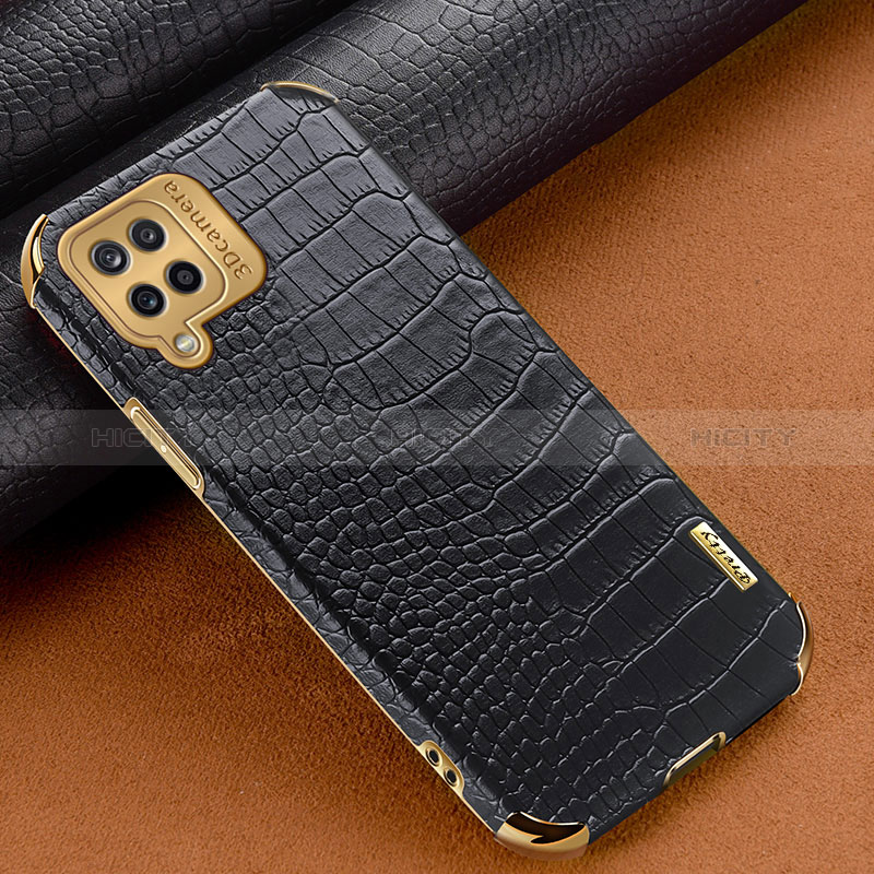 Handyhülle Hülle Luxus Leder Schutzhülle für Samsung Galaxy A12 Nacho Schwarz Plus