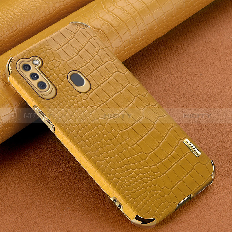 Handyhülle Hülle Luxus Leder Schutzhülle für Samsung Galaxy M11 Gelb Plus