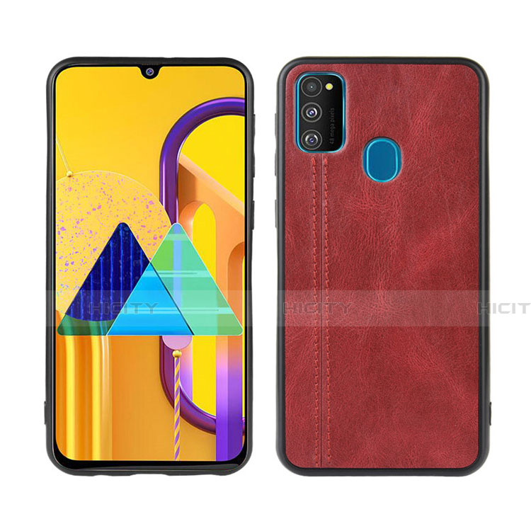 Handyhülle Hülle Luxus Leder Schutzhülle für Samsung Galaxy M21 Rot Plus