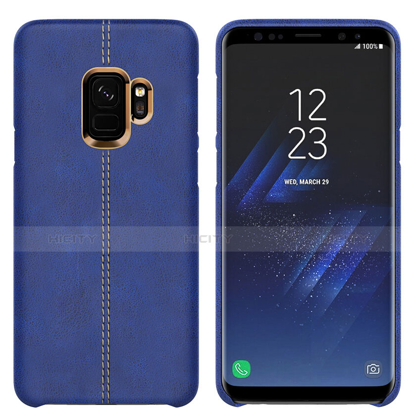 Handyhülle Hülle Luxus Leder Schutzhülle für Samsung Galaxy S9 Blau Plus