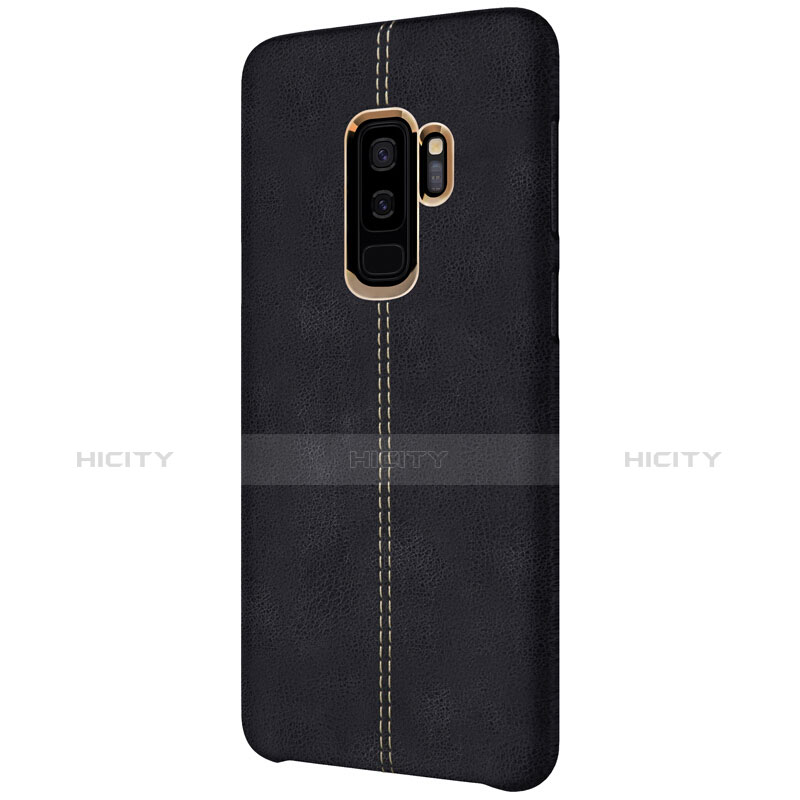 Handyhülle Hülle Luxus Leder Schutzhülle für Samsung Galaxy S9 Plus Schwarz