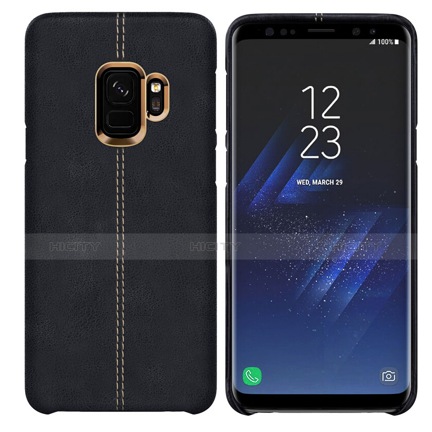 Handyhülle Hülle Luxus Leder Schutzhülle für Samsung Galaxy S9 Schwarz