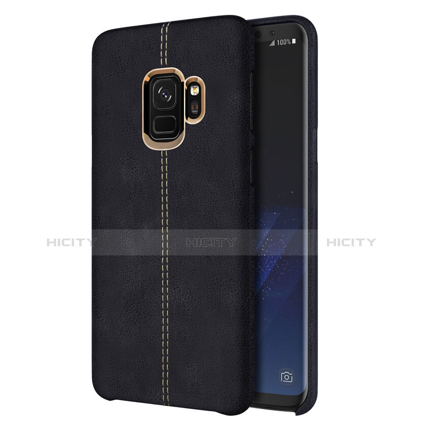 Handyhülle Hülle Luxus Leder Schutzhülle für Samsung Galaxy S9 Schwarz