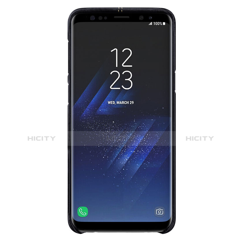 Handyhülle Hülle Luxus Leder Schutzhülle für Samsung Galaxy S9 Schwarz