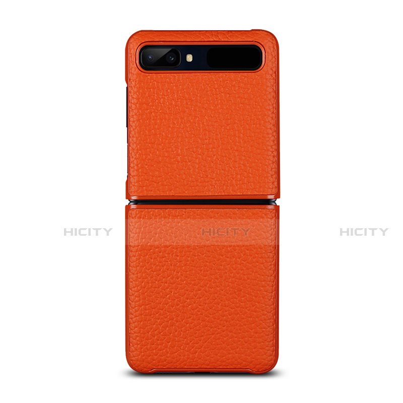 Handyhülle Hülle Luxus Leder Schutzhülle für Samsung Galaxy Z Flip 5G Orange