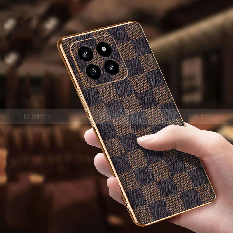 Handyhülle Hülle Luxus Leder Schutzhülle für Xiaomi Mi 14 Pro 5G Braun