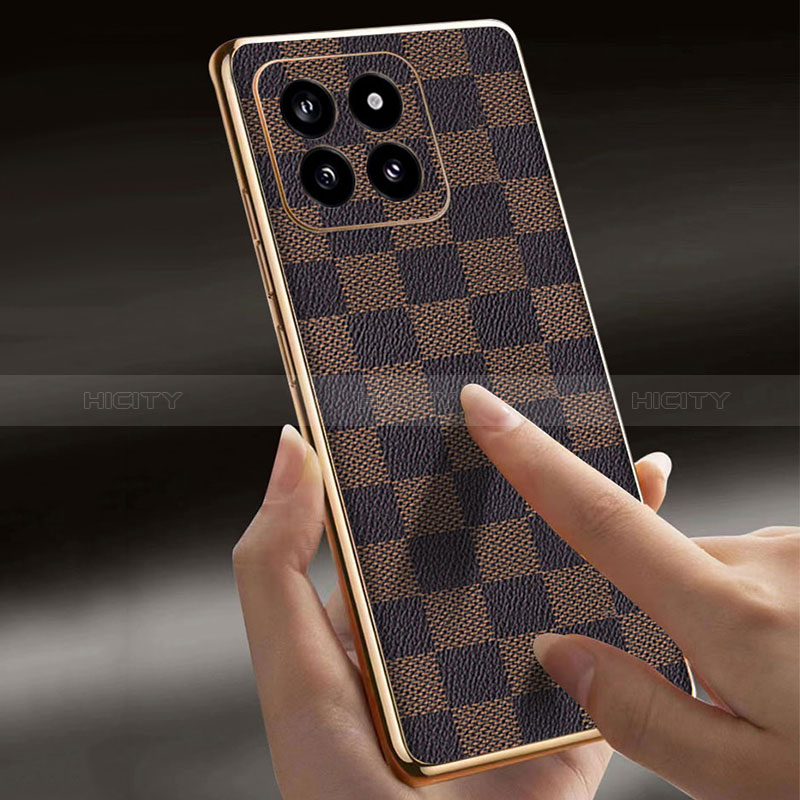 Handyhülle Hülle Luxus Leder Schutzhülle für Xiaomi Mi 14 Pro 5G Braun