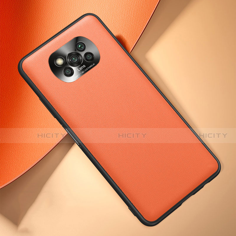 Handyhülle Hülle Luxus Leder Schutzhülle für Xiaomi Poco X3 NFC Orange