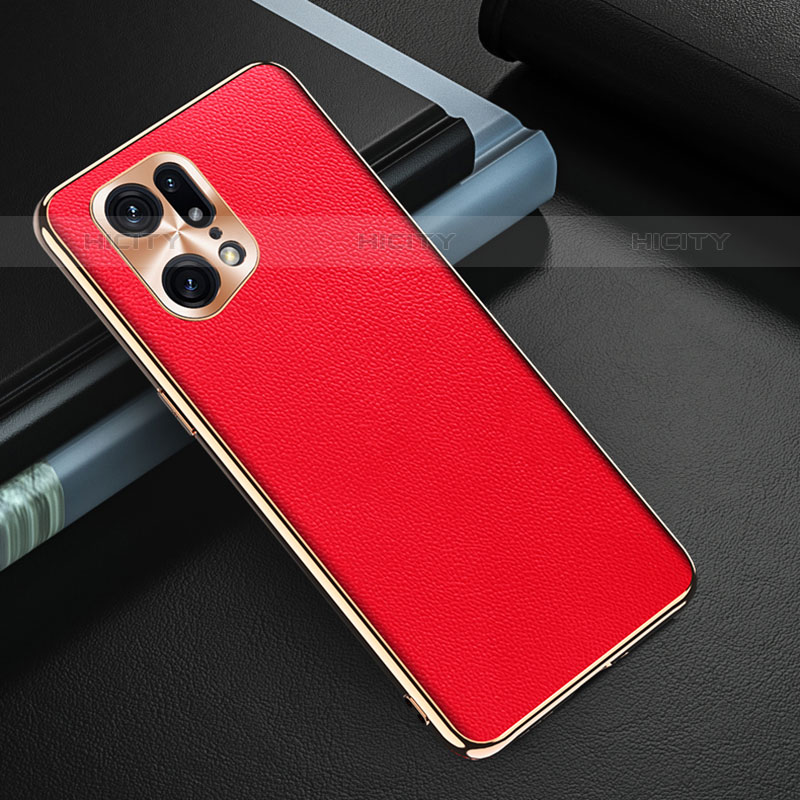 Handyhülle Hülle Luxus Leder Schutzhülle GS1 für Oppo Find X5 Pro 5G Rot Plus
