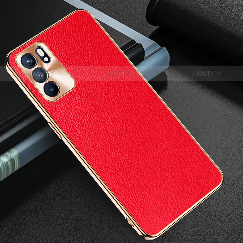 Handyhülle Hülle Luxus Leder Schutzhülle GS1 für Oppo Reno6 5G Rot