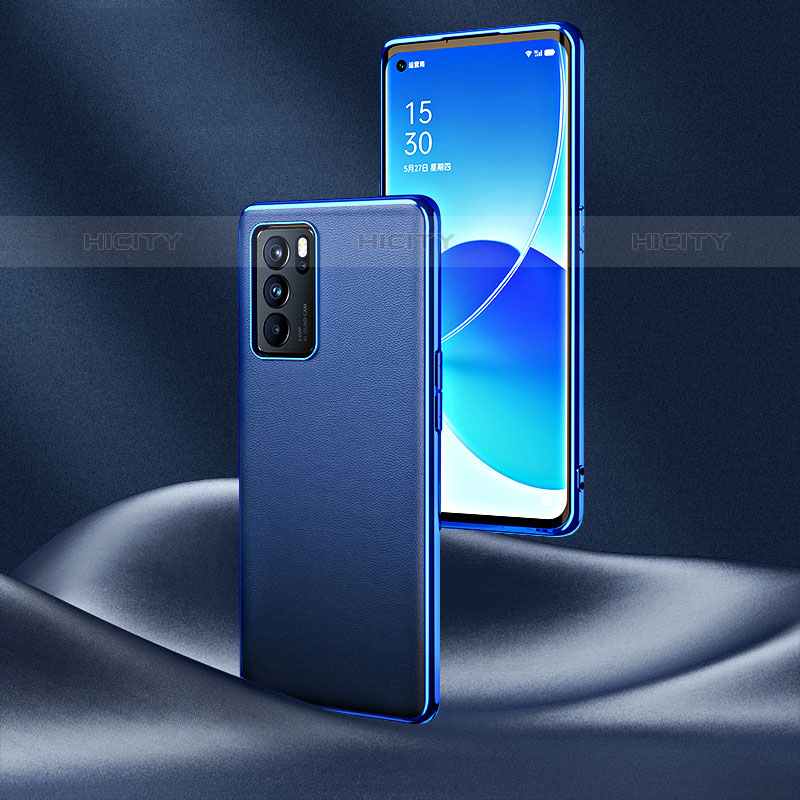 Handyhülle Hülle Luxus Leder Schutzhülle GS3 für Oppo Reno6 Pro 5G India Blau Plus