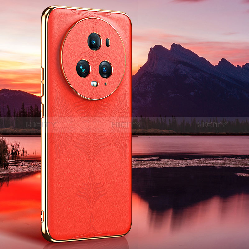 Handyhülle Hülle Luxus Leder Schutzhülle GS4 für Huawei Honor Magic5 Pro 5G Orange Plus