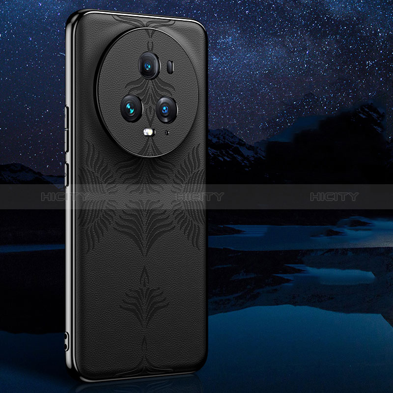 Handyhülle Hülle Luxus Leder Schutzhülle GS4 für Huawei Honor Magic5 Pro 5G Schwarz Plus