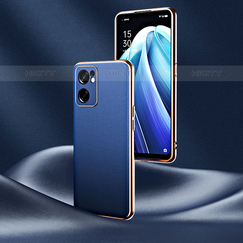 Handyhülle Hülle Luxus Leder Schutzhülle GS4 für Oppo Reno7 SE 5G Blau Plus