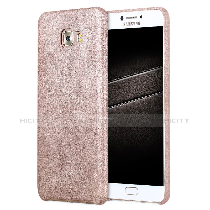 Handyhülle Hülle Luxus Leder Schutzhülle L01 für Samsung Galaxy C5 Pro C5010 Rosegold