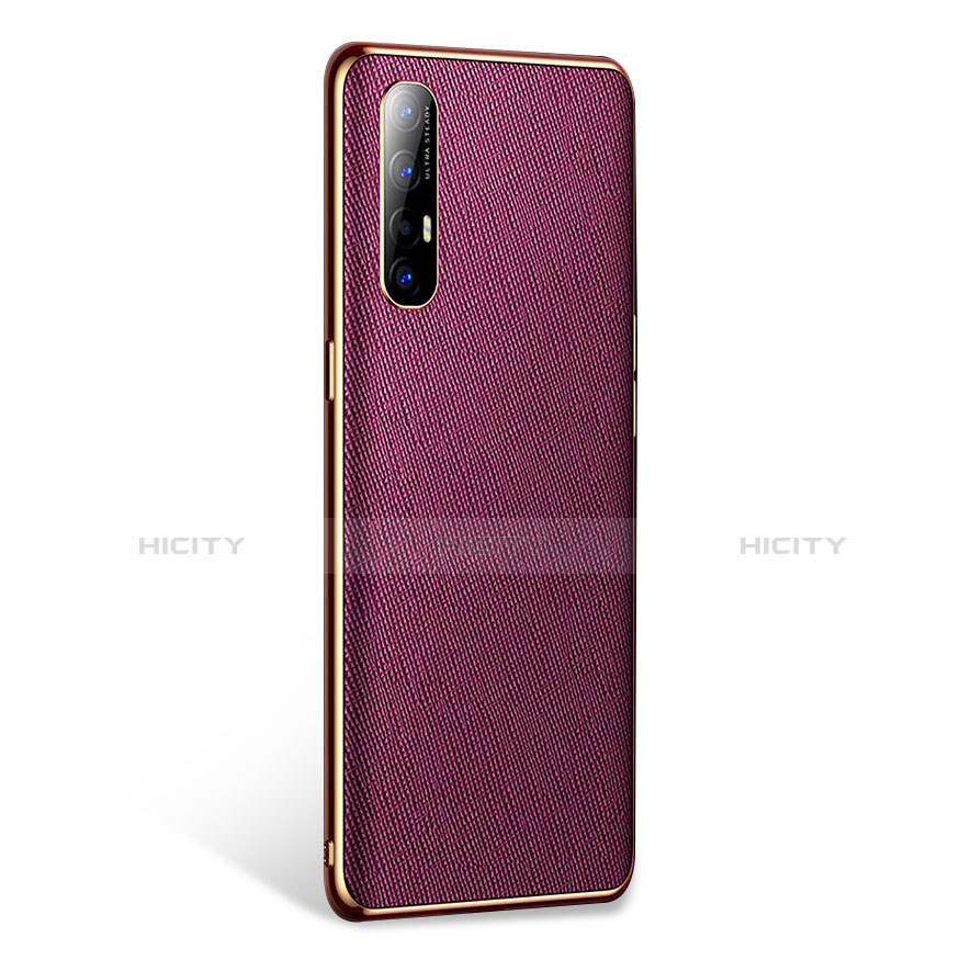 Handyhülle Hülle Luxus Leder Schutzhülle L02 für Oppo Find X2 Neo Violett