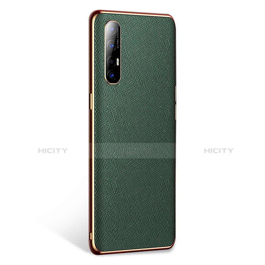 Handyhülle Hülle Luxus Leder Schutzhülle L02 für Oppo Reno3 Pro Grün