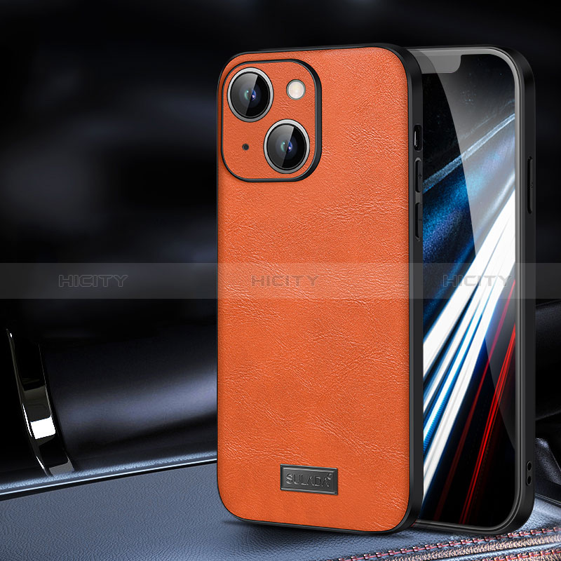 Handyhülle Hülle Luxus Leder Schutzhülle LD2 für Apple iPhone 14 Orange