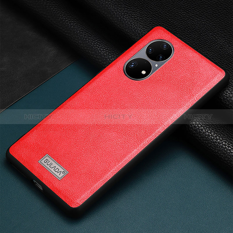 Handyhülle Hülle Luxus Leder Schutzhülle LD2 für Huawei P50 Pro Rot