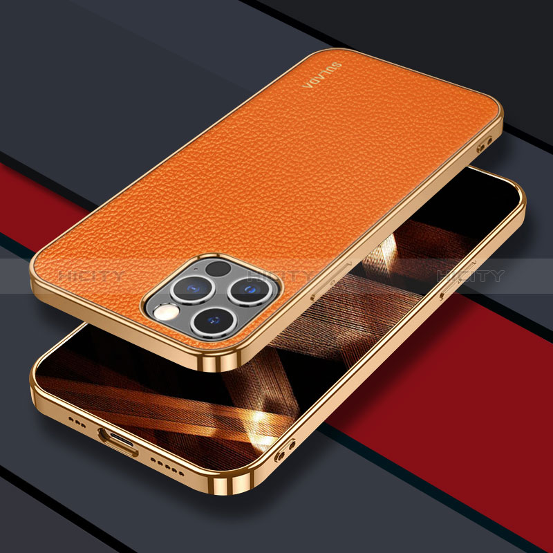 Handyhülle Hülle Luxus Leder Schutzhülle LD3 für Apple iPhone 14 Pro Max Orange Plus