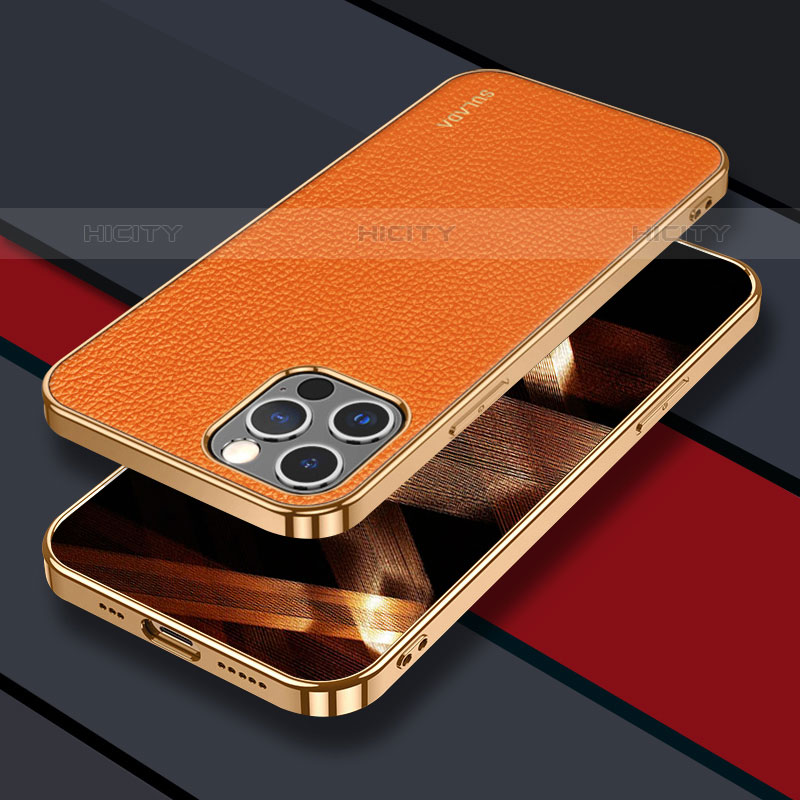 Handyhülle Hülle Luxus Leder Schutzhülle LD3 für Apple iPhone 15 Pro Max Orange